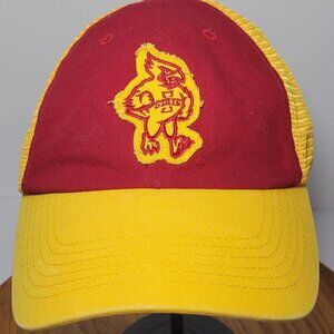 Captivating Headwear Iowa State Cyclones Mens Red and Yellow Adjustable Mesh Hat